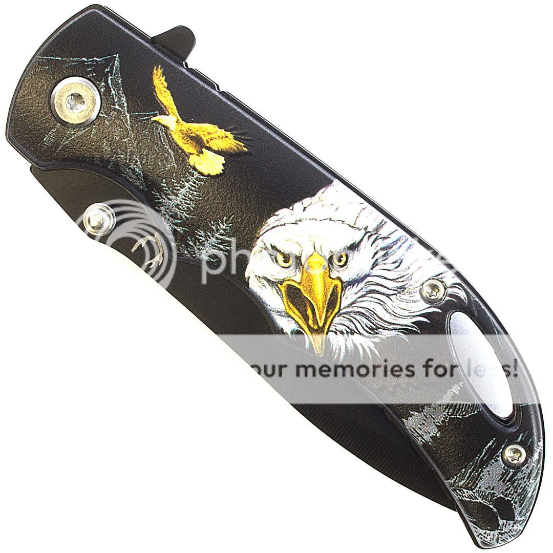 7" BALD EAGLE HEAD SPRING ASSISTED FOLDING POCKET KNIFE Fantasy Blade